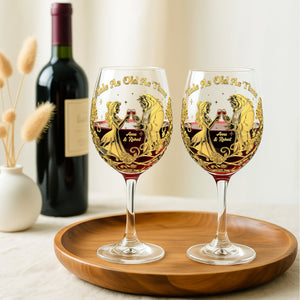 Fairytale Couple Wine Glass - Personalized Gifts For Couple 01tgti060825