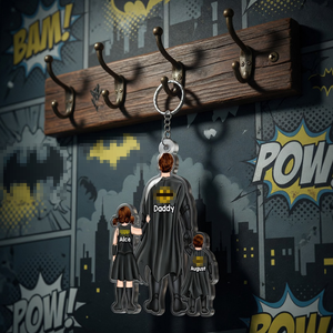 Power Dad And His Sidekicks - Personalized Gifts For Dad Keychain 071qhhu020525pa