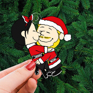 Hugging Couple Ornament - Personalized Gift For Couple Hand In Hand-Homacus