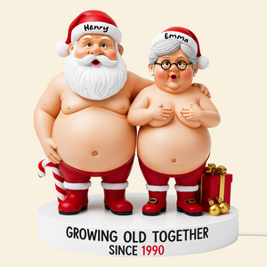 Funny Old Santa Light Box Personalized Gifts For Couple 01NADT061125