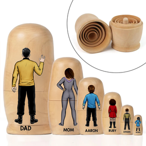 Sci-fi Theme Family Nesting Dolls - Personalized Gifts For Family Wooden Nesting Dolls 01QHHU90426HH