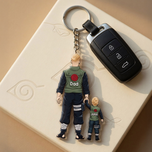 Warrior Father & Mini Ninja Keychain - Personalized Gifts For Dad 01qhhu080526