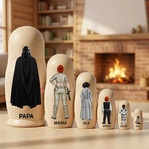 Space Theme Family Nesting Doll - Personalized Gifts For Family Wooden Nesting Dolls 03QHHU080426HHHG