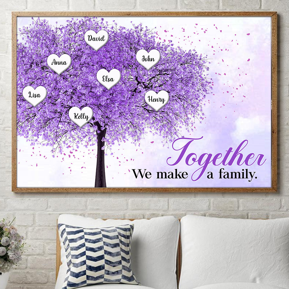 Personalized Purple Tree Of Life With Heart Poster - Together We Make A Family - Gift for Family - Poster & Canvas - GoDuckee