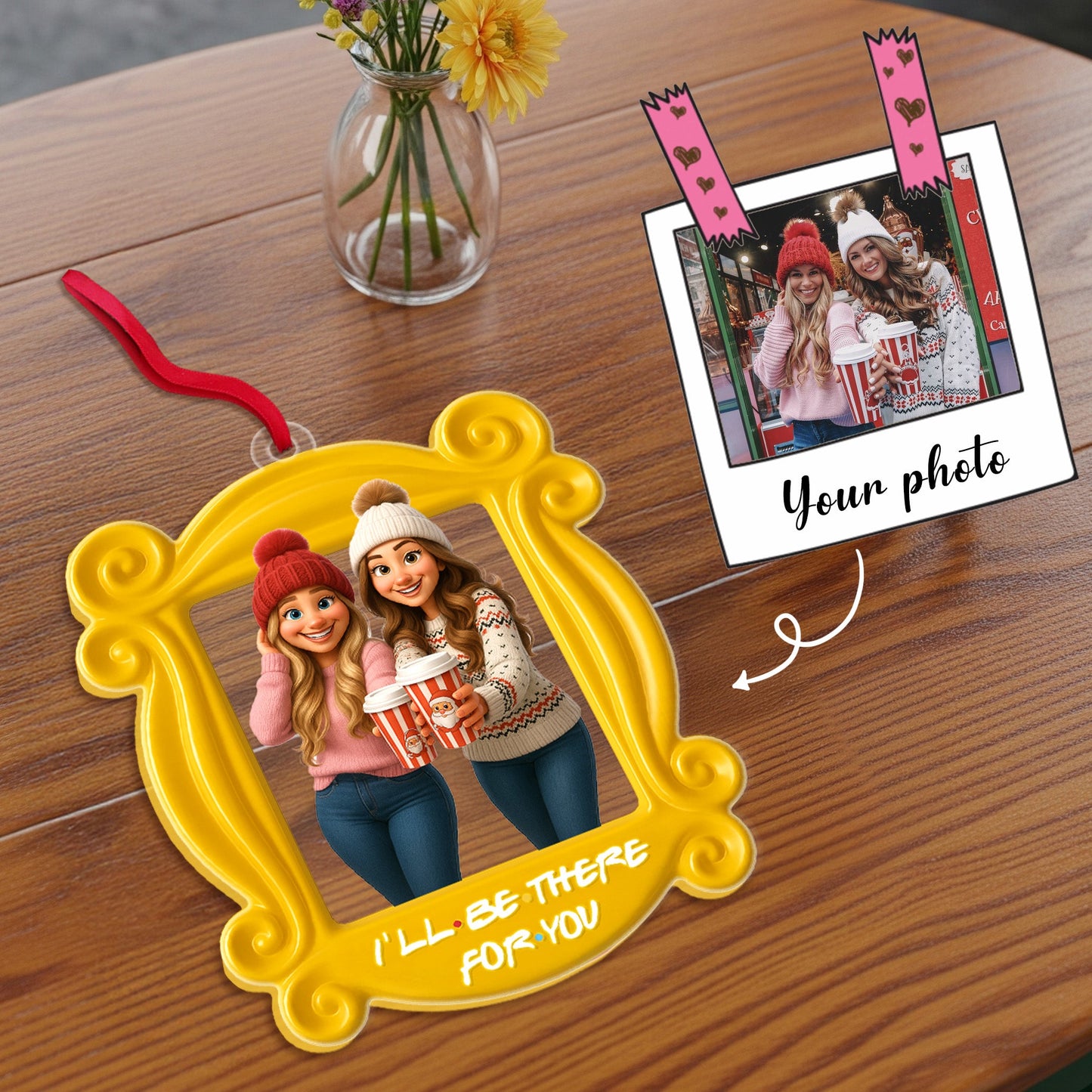 Custom Photo Bestie Ornament - Personalized Gifts For Friends Christmas Ornament 03PGMG110825
