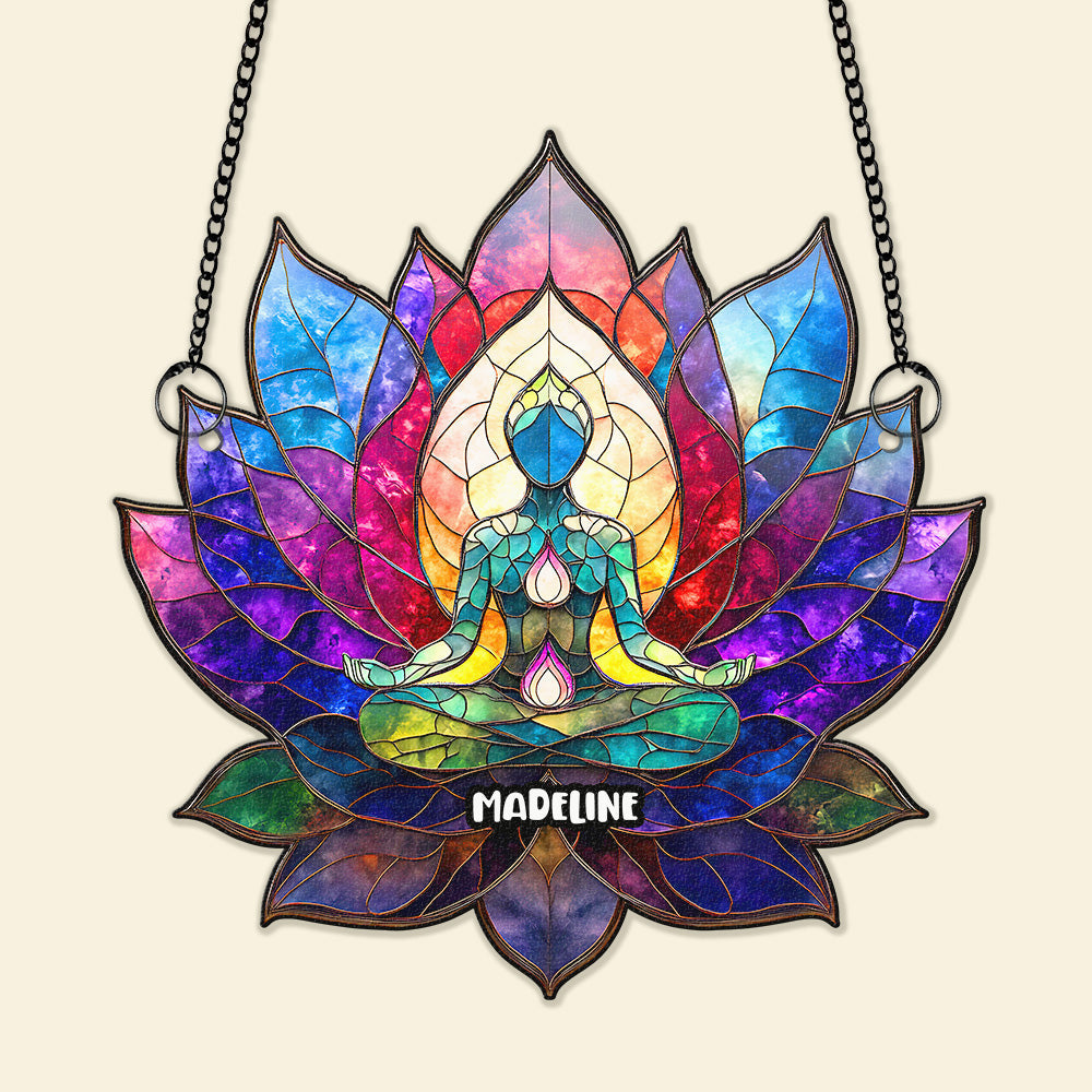 Yoga Girl Suncatcher Ornament  - Personalized Gifts For Yoga Lovers 05humg170725