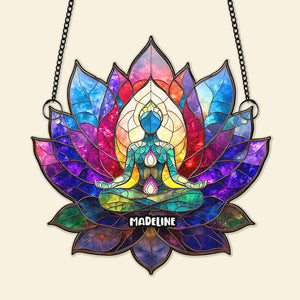 Yoga Girl Suncatcher Ornament  - Personalized Gifts For Yoga Lovers 05humg170725