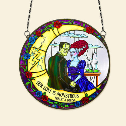 Spooky Couple Suncatcher Ornament - Personalized Gifts For Couple 01HUMG090825