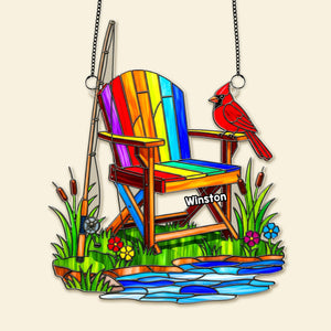 Heaven Fishing Suncatcher Ornament - Personalized Gifts For Fishing Lover Memorial 03OHMG250825
