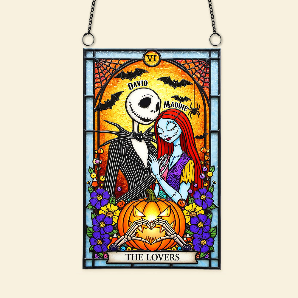 Gothic Card The Lovers Suncatcher For Halloween Decor, Personalized Gifts For Couple 05QHMG090825
