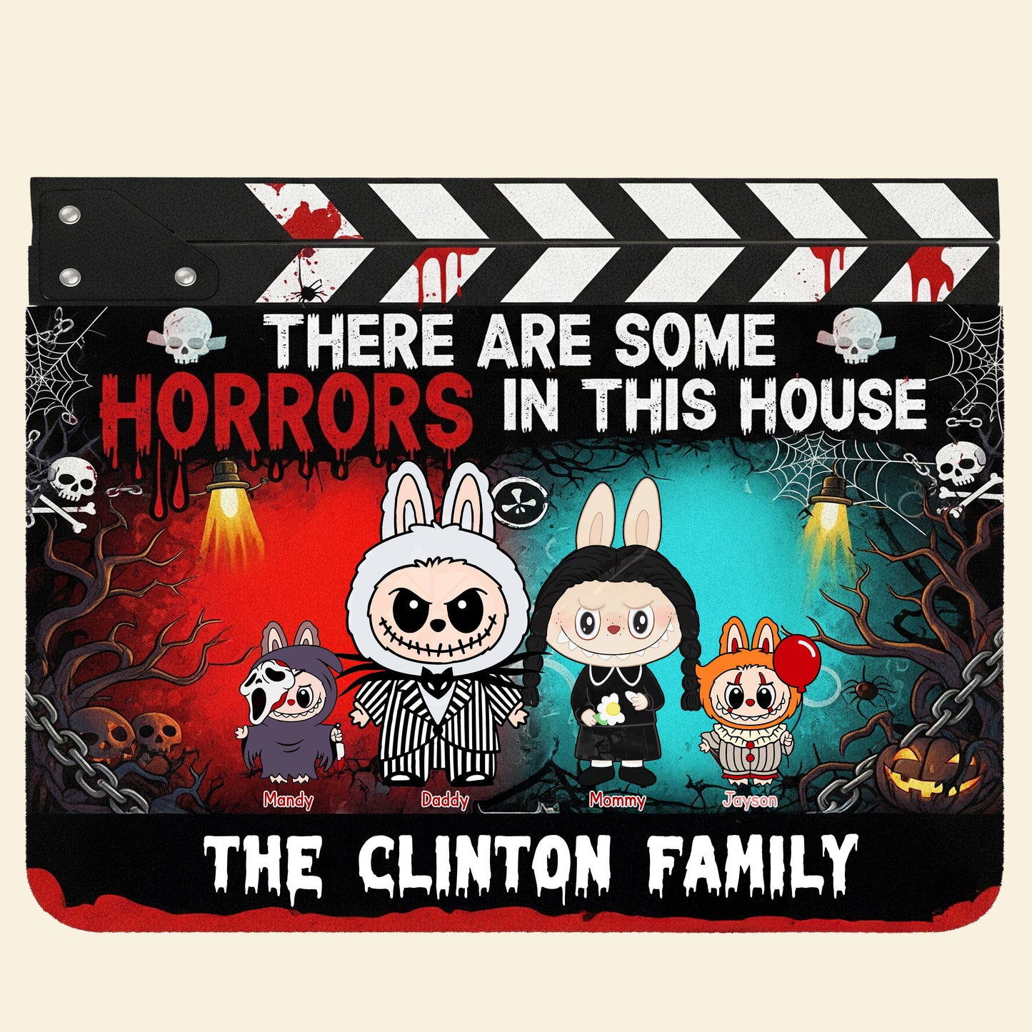 Horror Family Doormat - Personalized Gifts For Family Halloween 02HUMG250825
