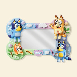 Personalized Gifts For Kid Fans Mirror, Cartoon Puppy Family 01TGMG240725