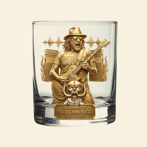 In Memory Rock Guitarist Round Glass - Gifts For Music Lover Drinking Glass 01NAMG180326