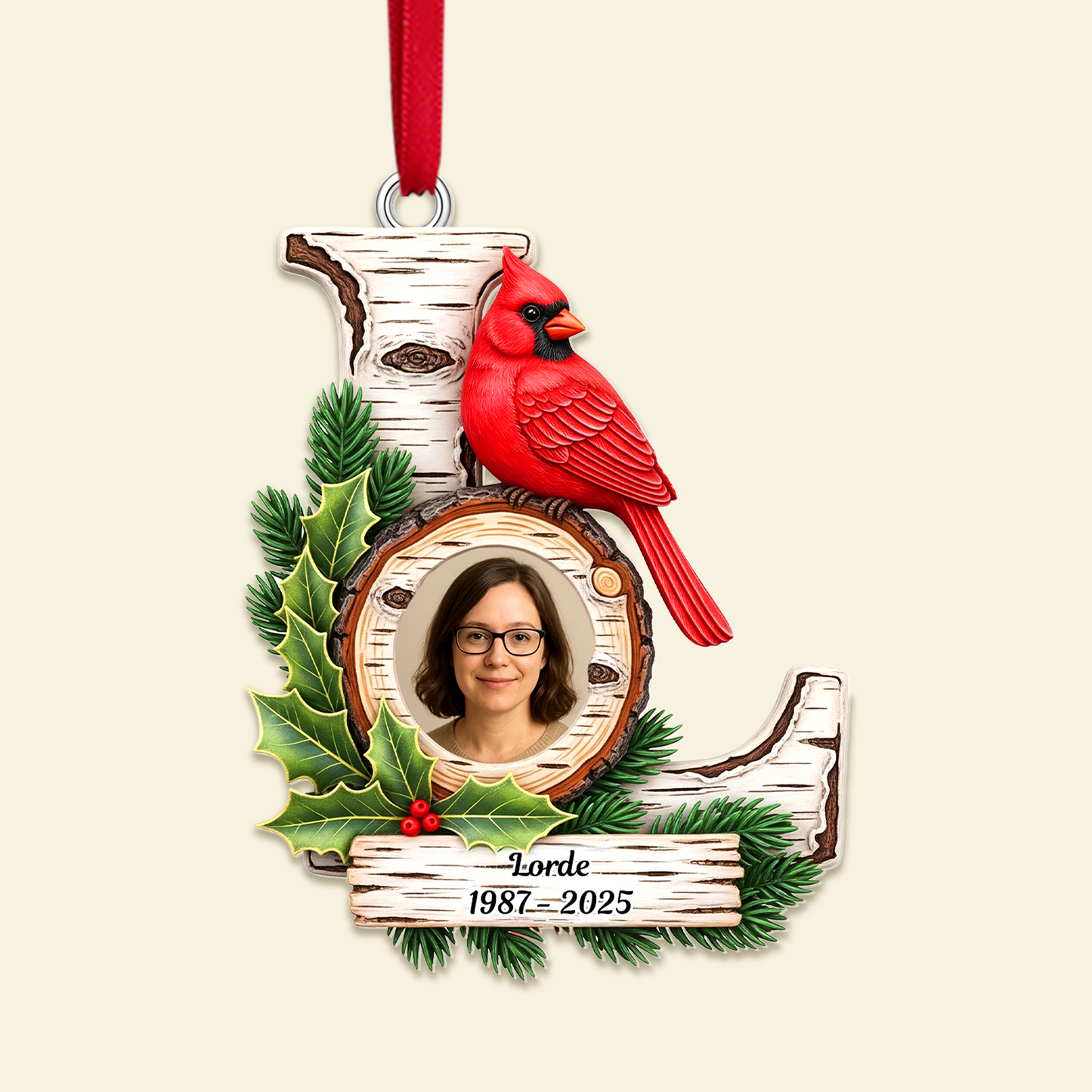 Memorial Cardinal Ornament With Initials - Personalized Christmas Gift For Loved Ones 02HUMG150925