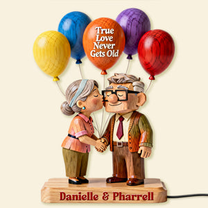 Kissing Old Couple Acrylic Light Box - Personalized Gifts For Couple 02namg080126