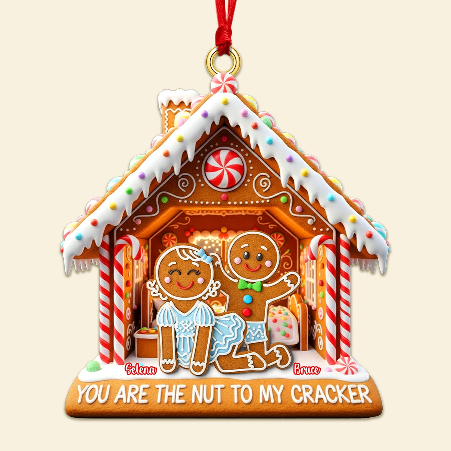 Personalized Gifts For Christmas, Naughty Couple Gingerbread Custom Shape Acrylic Ornament 02pgmg180925