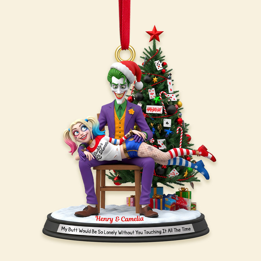 Personalized Gifts For Christmas, Mischievous Couple Acrylic Ornament 03namg090925