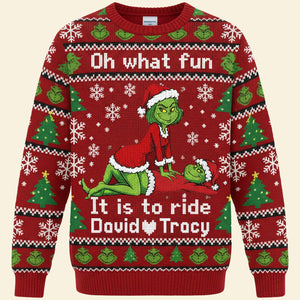 Funny Couple Knitted Ugly Sweater - Personalized Gifts For Couple Ugly Sweater 05KIMG260925