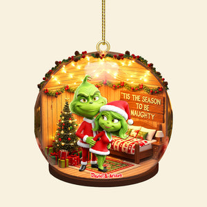 Personalized Gifts For Christmas, Naughty Couple Miniature Room Custom Shape Acrylic Ornament 02pgmg160925