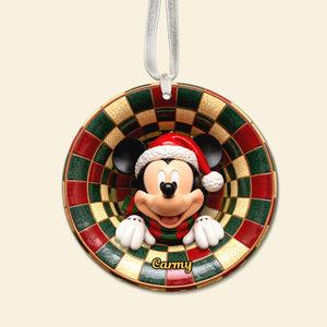 Cute Round Ceramic Ornament - Personalized Gift For Christmas Ornament 04PGMG021025