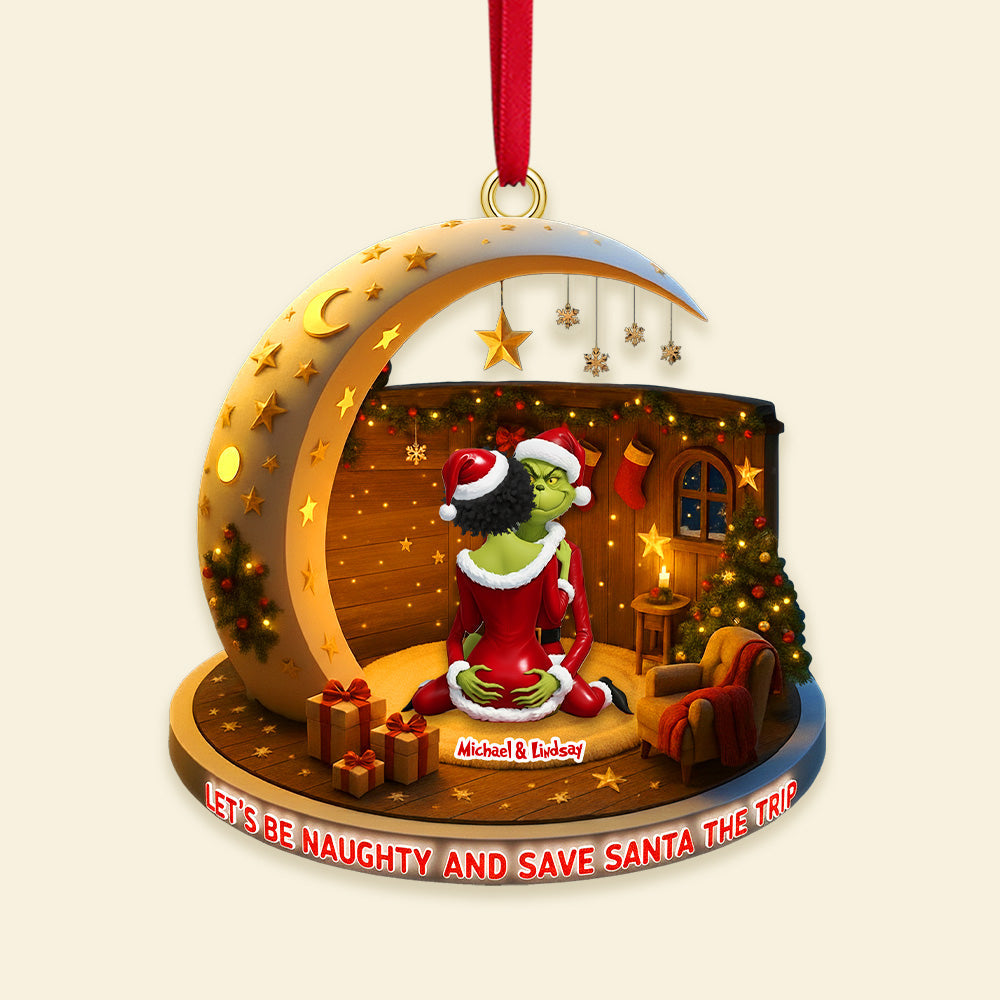 Personalized Gifts For Christmas, Naughty Couple Acrylic Ornament 04tomg130925