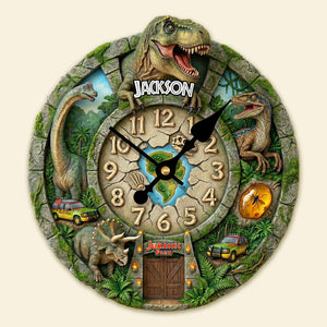 Prehistoric World Clock - Personalized Gifts For Kids 02humg170126