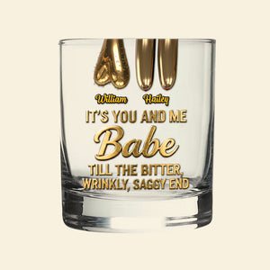 Funny Old Couple Round Glass Personalized Gifts For Couple 03OHMG060126