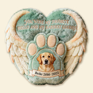 Custom Photo Heaven Dog & Cat Shaped Pillow, Personalized Keepsake To Remember Lost Pets 01qhmg191225