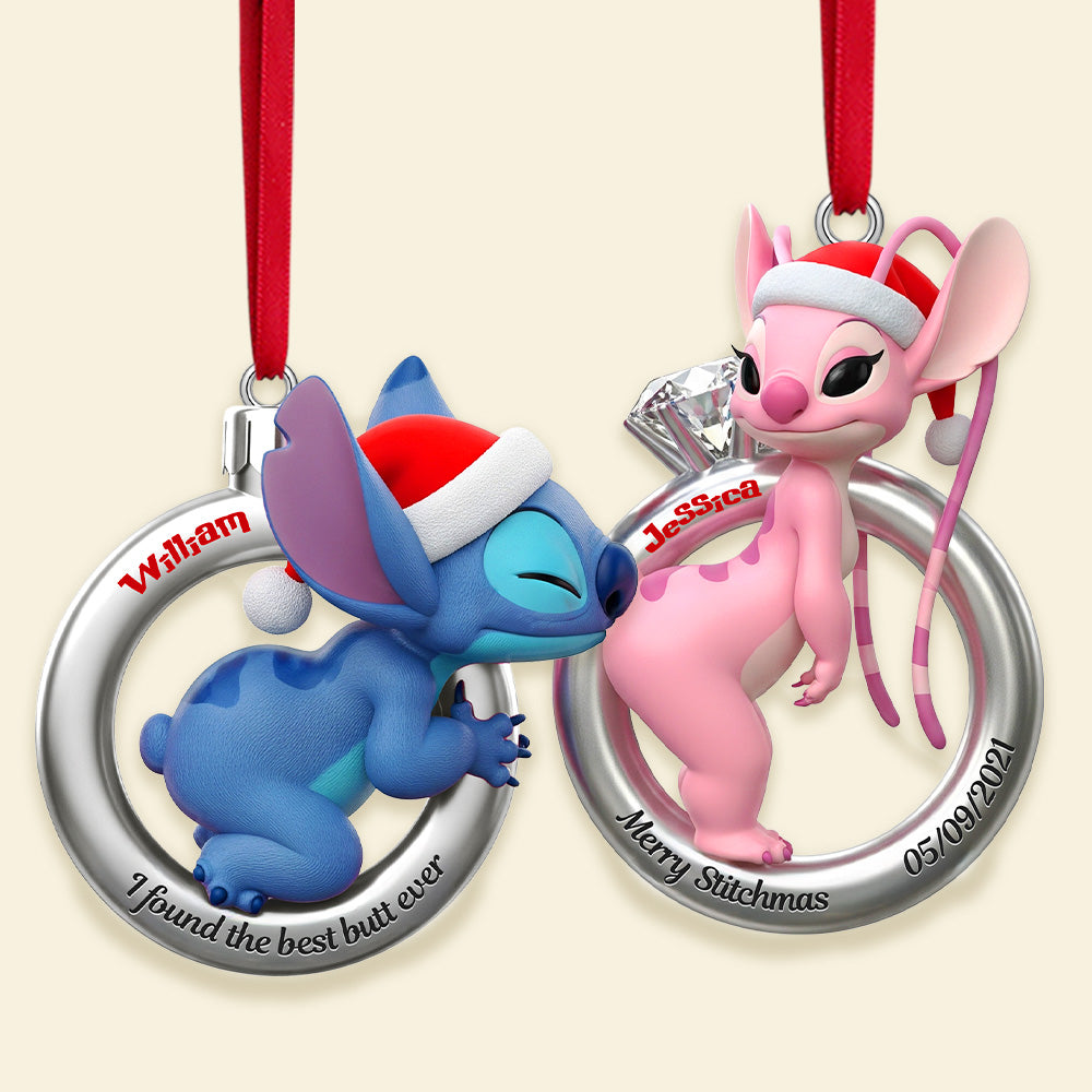 Personalized Gifts For Couple, Little Monster Christmas Rings Acrylic Ornament 03ohmg130925