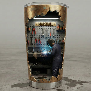 Hard At Work Welder Tumbler - Personalized Gift For Welders 05KIMG301225