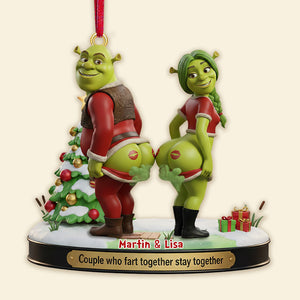 Funny Fart Together Couple Ornament - Personalized Gift For Couples 05OHMG241125