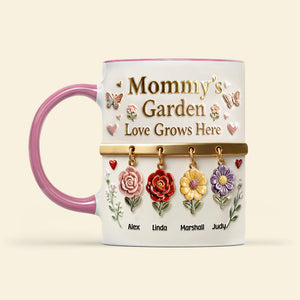 Mom's Floral Garden Coffee Accent Mug - Personalized Gifts For Mom 031NAMG271225