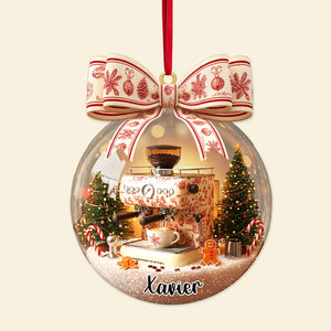 Christmas Coffee Lover Ornament - Personalized Gift For Coffee Lover Ornament 01PAMG021025-Homacus