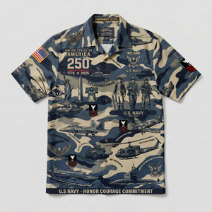 Custom Military Insignia Hawaiian Shirt - Personalized Gifts For Veteran 03QHQN030626