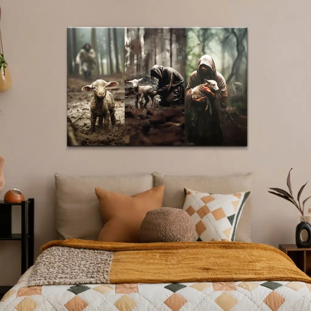 He Ran, He Rescued, He Carried Wall Art Canvas - Gift For Jesus Lovers 05acxa250425