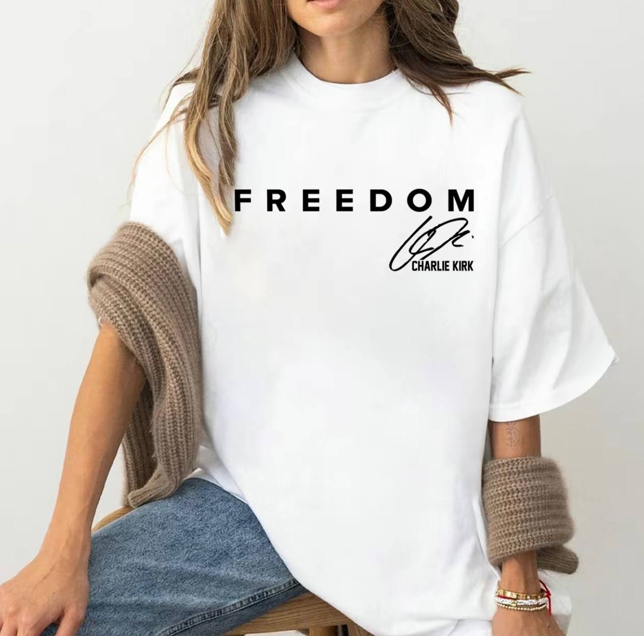 Freedom Signed Shirt By Charlie Kirk 05laxx110925