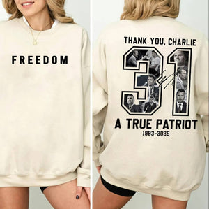 Thank You Charlie Kirk - A True Patriot Shirt 06laxx110925