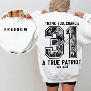 Thank You Charlie Kirk - A True Patriot Shirt 06laxx110925