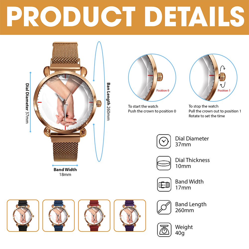 Floral Blooming Mesh Strap Watch - Personalized Gift For Sisters 04HULU250725-Homacus