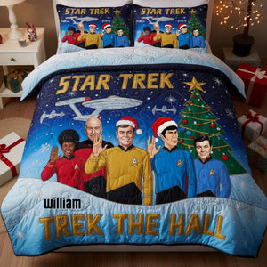 Deck The Galaxy Hall Quilt Bed Set, Personalized Gifts For Christmas 03QHTI271025