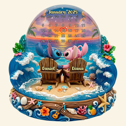 Cartoon Beach Couple Acrylic Plaque Personalized Gifts 02tolu260625