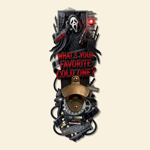 Creepy Wooden Wall Hanging Bottle Opener -  Personalized Gifts For Horror Lovers 02pata210726