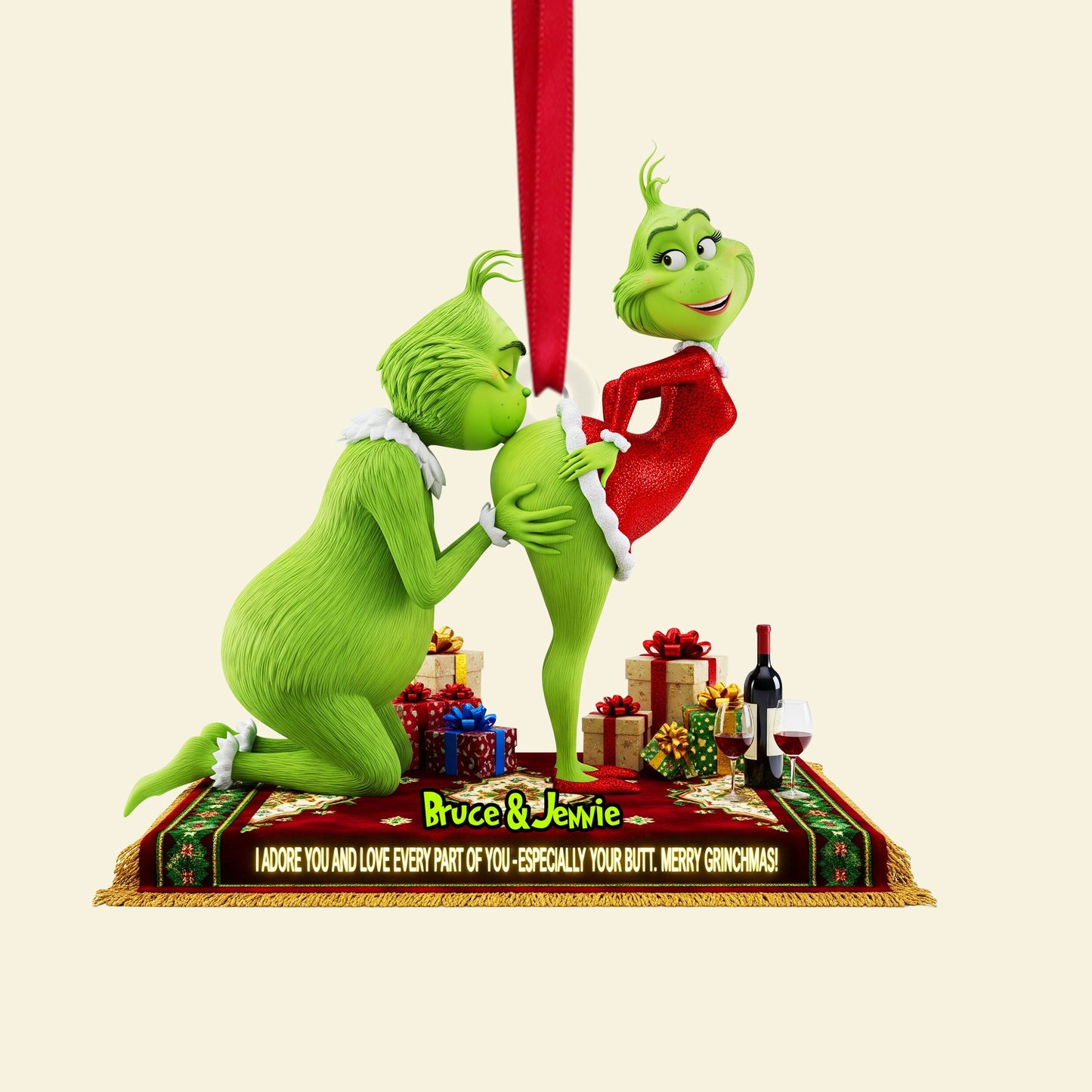 Naughty Green Couple Ornament - Personalized Gift For Couple 02ohlu090925