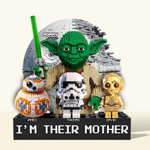 Space Theme Mom And Kids Acrylic Plaque - Personalized Gifts For Mother's Day Plaque 03OHLU080426