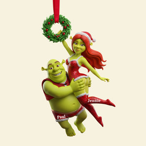 Joyful Green Couple Ornament - Personalized Gifts For Couples  02OHLU071025