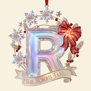 Snowflake Alphabet Acrylic Ornament - Personalized Christmas Gifts For Family 02pata100826