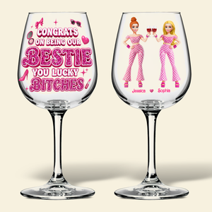 Forever Besties Wine Glass - Personalized Gifts For Besties 03OHLU110825
