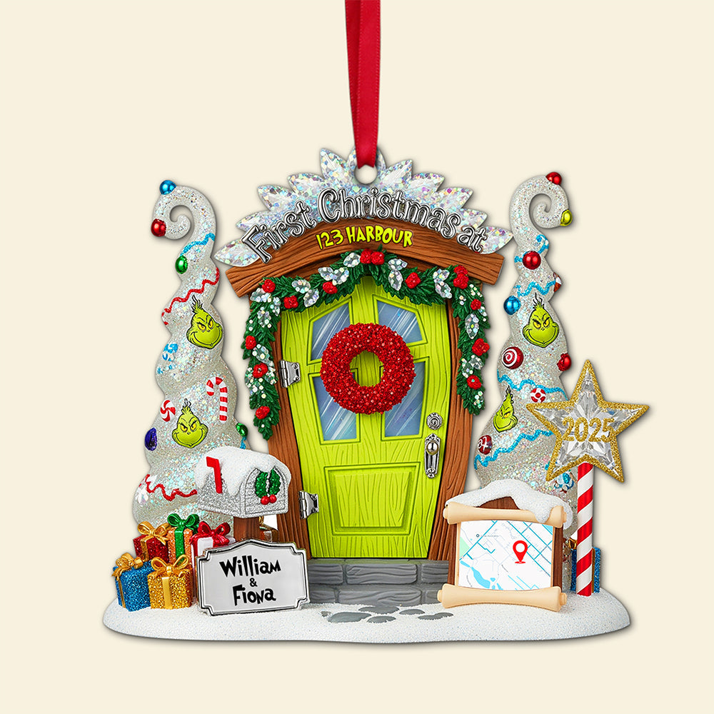 First Christmas At New Address Ornament - Personalized Christmas Gifts For Couple 07TGLU160825