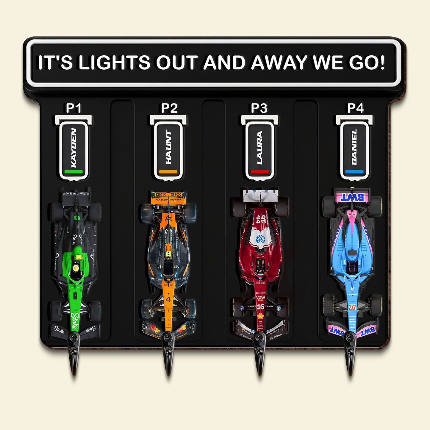 Pit Stop Racing Car Key Hanger - Personalized Gifts For Car Lovers 03HYLU100925
