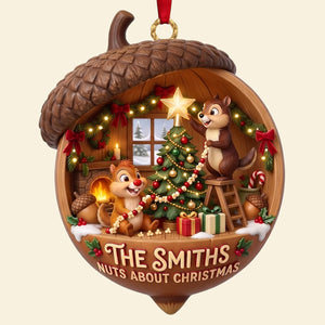 Chipmunks Couple Ornament - Personalized Gifts For Family Christmas Ornament 01HATA290826